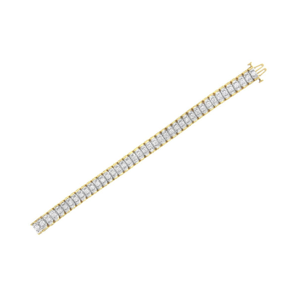 14K Yellow and White Gold 5.0 Cttw Round & Baguette Cut Diamond 7