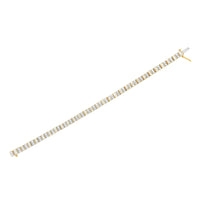 10K Yellow Gold 4.0 Cttw Alternating Baguette & Round Cut Diamond Bezel- & Prong-Set 7