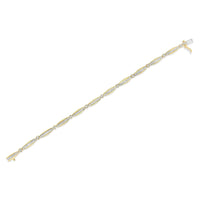 14K Yellow Gold 1-1/2 Cttw Round Brilliant-Cut & Baguette Cut Diamond Bezel and Tapered Link 7