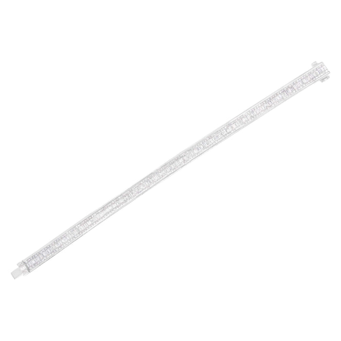 14K White Gold 7 7/8 Cttw Princess and Baguette Diamond Eternity Line Tennis Bracelet (G-H Color, SI1-SI2 Clarity) - 7