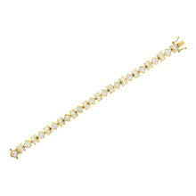 14K Yellow Gold Princess and Baguette Diamond Modern Link Bracelet(7.50 cttw,G-H Color,VS1-VS2 Clarity)-4