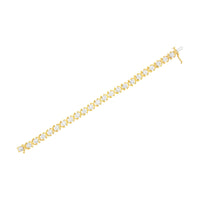 10K Yellow Gold Plated Sterling Silver 2 cttw Diamond 