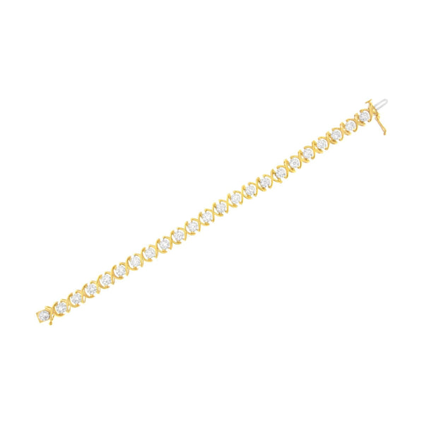 10K Yellow Gold Plated Sterling Silver 2 cttw Diamond 