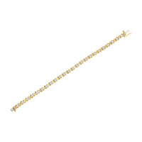 10K Yellow Gold Plated Sterling Silver 1 cttw Diamond Link Bracelet (J-K Clarity, I1-I2 Color) - Size 7