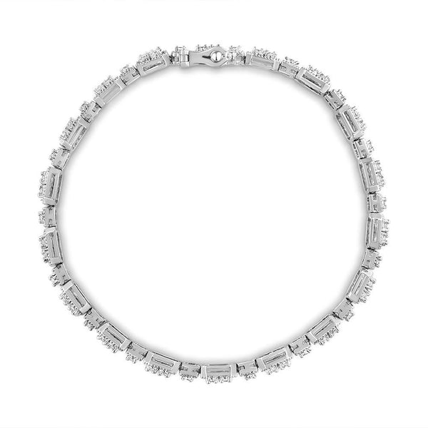 10K Gold 2.0 Cttw Diamond Square Link Bracelet (J-K Color, I2-I3 Clarity) - Size 7.25