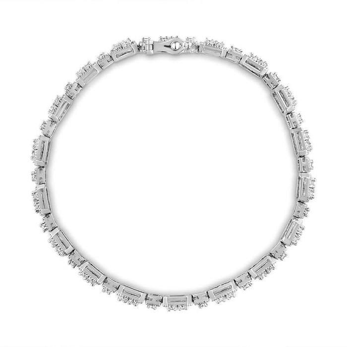 10K Gold 2.0 Cttw Diamond Square Link Bracelet (J-K Color, I2-I3 Clarity) - Size 7.25
