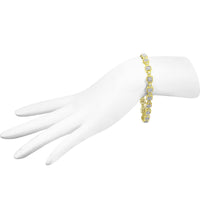 10K Yellow Gold 2.0 Cttw Diamond Square Link Bracelet (J-K Color, I2-I3 Clarity) - Size 7.25