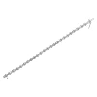 Sterling Silver Diamond Cluster Link Bracelet (1 cttw, I-J Color, I2-I3 Clarity)