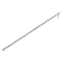 Sterling Silver Diamond Cluster Link Bracelet (1 cttw, I-J Color, I2-I3 Clarity)-4