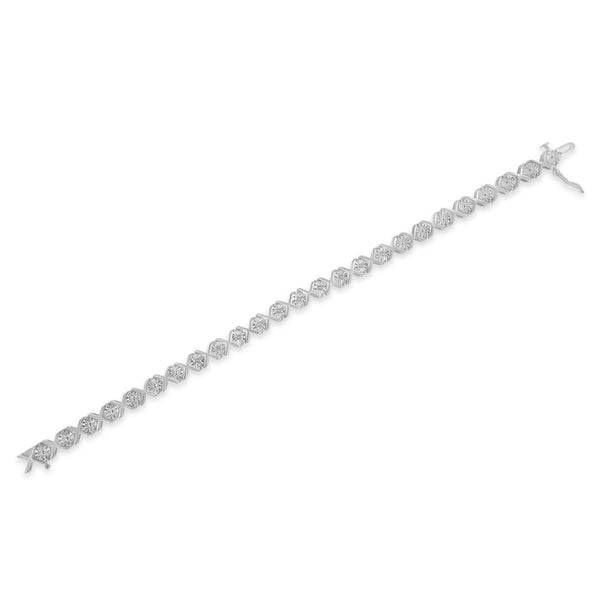 .925 Sterling Silver 1/10 cttw Miracle-Set Round-Cut Diamond 