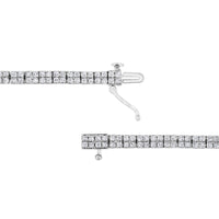 .925 Sterling Silver 3.0 Cttw Prong-Set Round Diamond 2 Row Link Tennis Bracelet (I-J Color, I3 Clarity) - 7.25