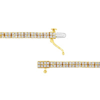14K Yellow Gold Plated .925 Sterling Silver 3.0 Cttw Diamond Link Bracelet (K-L Color, I2-I3 Clarity) - 7.25