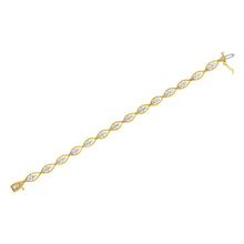 10K Yellow Gold Plated .925 Sterling Silver 1 cttw Prong Set Round-Cut Diamond Link Bracelet (J-K Color, I1-I2 Clarity) - 7.25"-4
