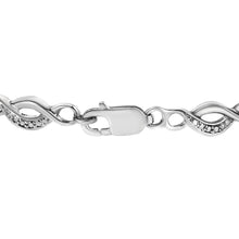 .925 Sterling Silver Prong Set Diamond Accent Curved Spiral Link Bracelet (I-J Color, I3 Clarity) - 7.25"-4