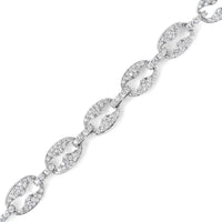 14K White Gold 1 1/2 Cttw Round Diamond Set Link Bracelet (I-J Color, I1-I2 Clarity) - 7