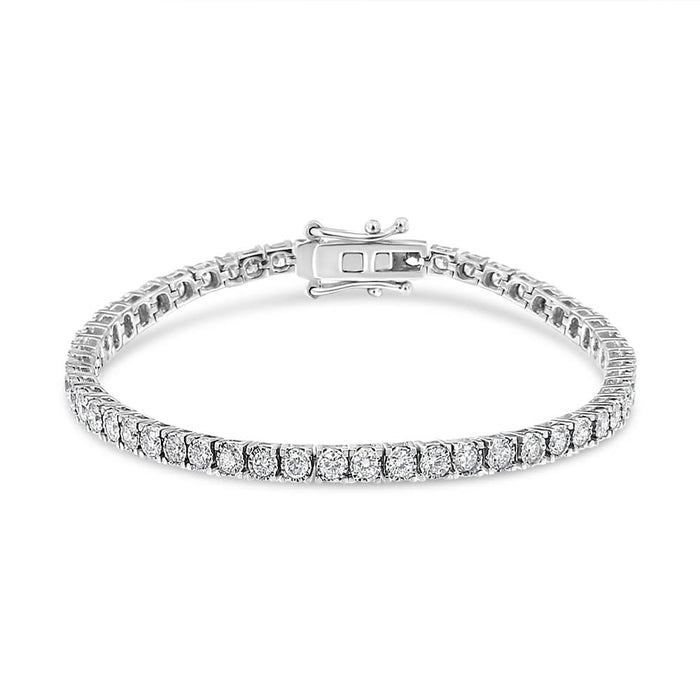 14K White Gold 3.0 Cttw Miracle Set Round-Cut Lab Grown Diamond Illusion 7