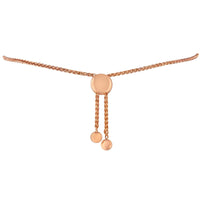 10K Rose Gold over .925 Sterling Silver 1/10 Cttw Round-Cut Diamond Heart Link Adjustable Bolo Bracelet (H-I Color, I2-I3 Clarity) - 6