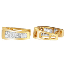 14k Yellow Gold 1/2ct TDW Princess and Baguette Diamond Earrings (I-J,VS1-VS2)-4