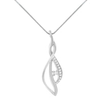 Espira 10K White Gold Round Diamond Accented Open Cascade Twist 18