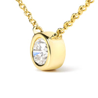 10K Yellow Gold 1/2 Carat Round Brilliant-Cut Diamond Modern Bezel-Set Solitaire 16