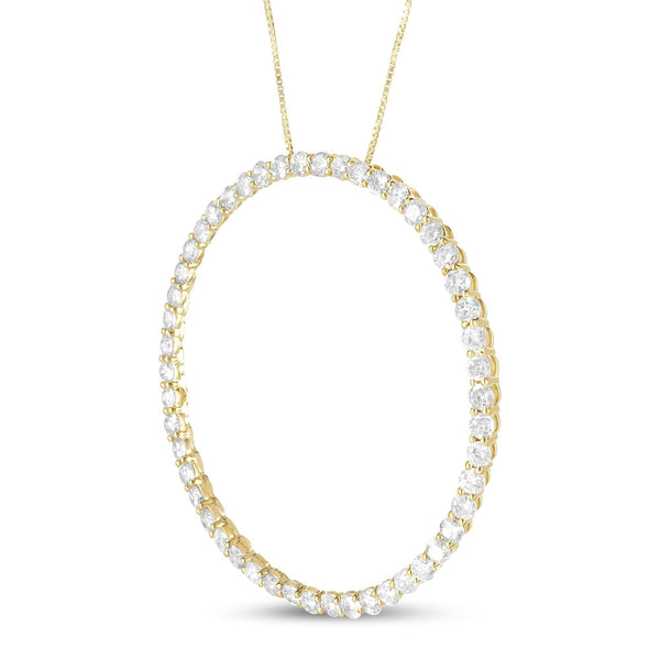 10K Yellow Gold Plated .925 Sterling Silver 4 Cttw Diamond Circle Hoop 18