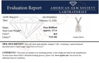 AGS Certified 14K White Gold 1/2 Cttw Diamond Pear 18