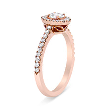 18K Rose Gold 1/2 Cttw Composite Marquise Composite Diamond Oval Shaped Halo Engagement Ring (F-G Color, VS1-VS2 Clarity)-4