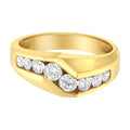 14K yellow gold men's ring with round diamond stones, 1 ct total