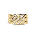 Men's 10K Yellow Gold 1.00 Cttw Channel Set Diamond 5 Row Band Ring-0
