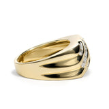 Men's 10K Yellow Gold 1.00 Cttw Channel Set Diamond 5 Row Band Ring-1 thumbnail 2