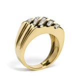 Men's 10K Yellow Gold 1.00 Cttw Channel Set Diamond 5 Row Band Ring-3 thumbnail 4