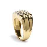 Men's 10K Yellow Gold 1.00 Cttw Channel Set Diamond 5 Row Band Ring-4 thumbnail 5