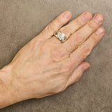 Men's .925 Sterling Silver 1/2 Cttw Diamond Channel Set 3-Stone Band Ring-2 thumbnail 3