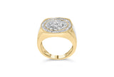 10K Yellow Gold 1 1/2 Cttw Diamond Cluster and Halo Signet Mens Ring (K-L Color, I1-I2 Clarity)-4 thumbnail 5