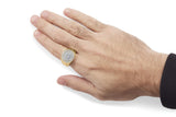 10K Yellow Gold 1 1/2 Cttw Diamond Cluster and Halo Signet Mens Ring (K-L Color, I1-I2 Clarity)-2 thumbnail 3