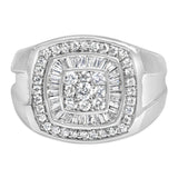 14K White Gold Men's Diamond Band Ring (1 cttw, H-I Color, SI1-I2 Clarity)-0 thumbnail 1
