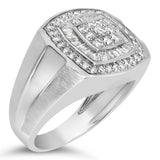 14K White Gold Men's Diamond Band Ring (1 cttw, H-I Color, SI1-I2 Clarity)-3 thumbnail 4