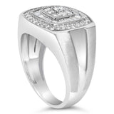 14K White Gold Men's Diamond Band Ring (1 cttw, H-I Color, SI1-I2 Clarity)-4 thumbnail 5