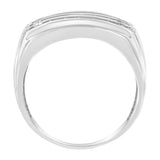 14K White Gold Men's Diamond Channel Set Band Ring (1 cttw, H-I Color, SI2-I1 Clarity)-1 thumbnail 2