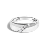 Men's .925 Sterling Silver 1/6 Cttw 3 Stone Diamond Band Ring (H-I Color, I1-I2 Clarity)-0 thumbnail 1