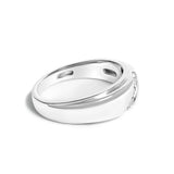 Men's .925 Sterling Silver 1/6 Cttw 3 Stone Diamond Band Ring (H-I Color, I1-I2 Clarity)-1 thumbnail 2