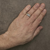 Men's .925 Sterling Silver 1/6 Cttw 3 Stone Diamond Band Ring (H-I Color, I1-I2 Clarity)-2 thumbnail 3