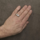 Men's .925 Sterling Silver 1/2 Cttw Diamond Triple Three Stone Row Band Ring (H-I Color, I1-I2 Clarity)-2 thumbnail 3