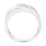 10K White Gold 1/10 Cttw Diamond Men's Three Stone Channel Set Diamond Wedding Ring (I-J Color, I1-I2 Clarity)-4 thumbnail 5