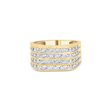 10K Yellow Gold 1.00 Cttw Diamond Multi Row Mens Ring Band-4 thumbnail 5
