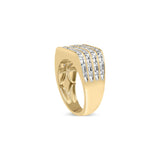 10K Yellow Gold 1.00 Cttw Diamond Multi Row Mens Ring Band-3 thumbnail 4