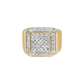 10K yellow gold ring with cluster of round diamond stones