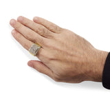 Men's 10K Yellow Gold 2 1/8 Cttw Diamond  Composite Cluster Cocktail Ring Band-2 thumbnail 3