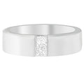 14K white gold ring with 4 channel-set diamond stones