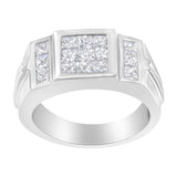 Men's 14K White Gold Diamond Cluster Ring (2 cttw, G-H Color, SI1-SI2 Clarity)-1 thumbnail 2